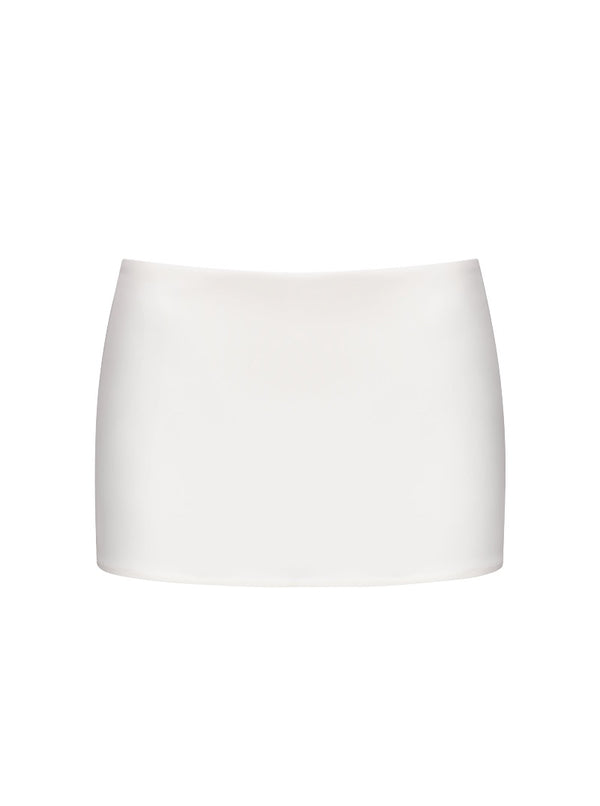 Micro Mini Stretch Skirt in White