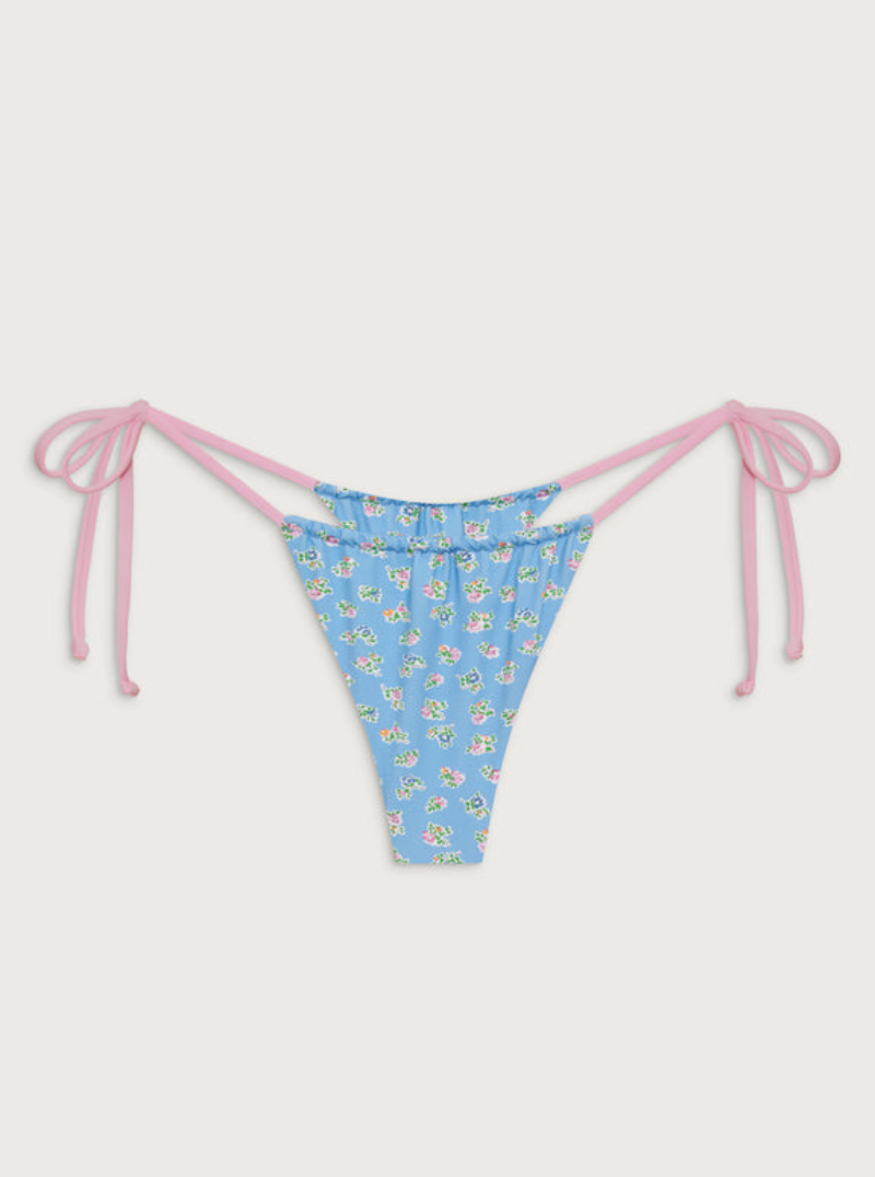 Tia Skimpy Floral Bikini Bottom in Blue Hawaii – Indigo Octopus