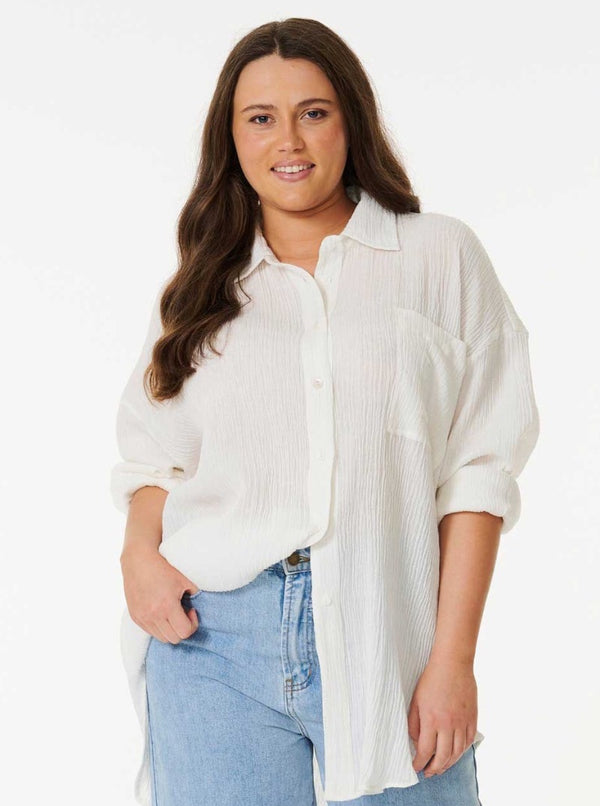 Premium Linen Long Sleeve Button Through Shirt