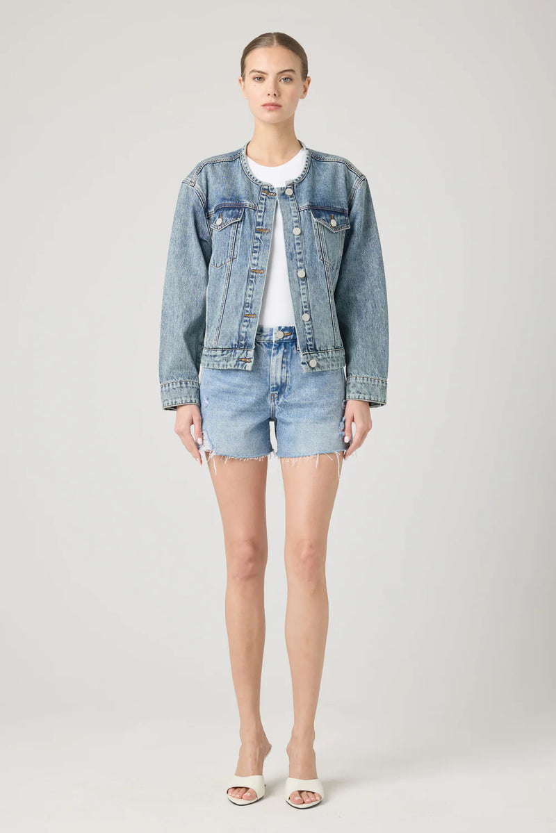 HEADS UP TRUCKER JACKET IN MEDIUM INDIGO