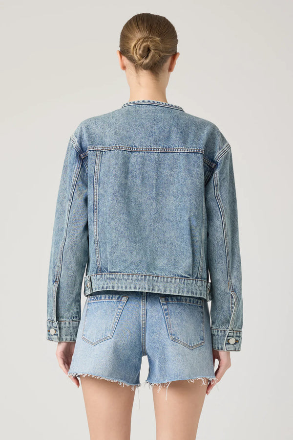 HEADS UP TRUCKER JACKET IN MEDIUM INDIGO