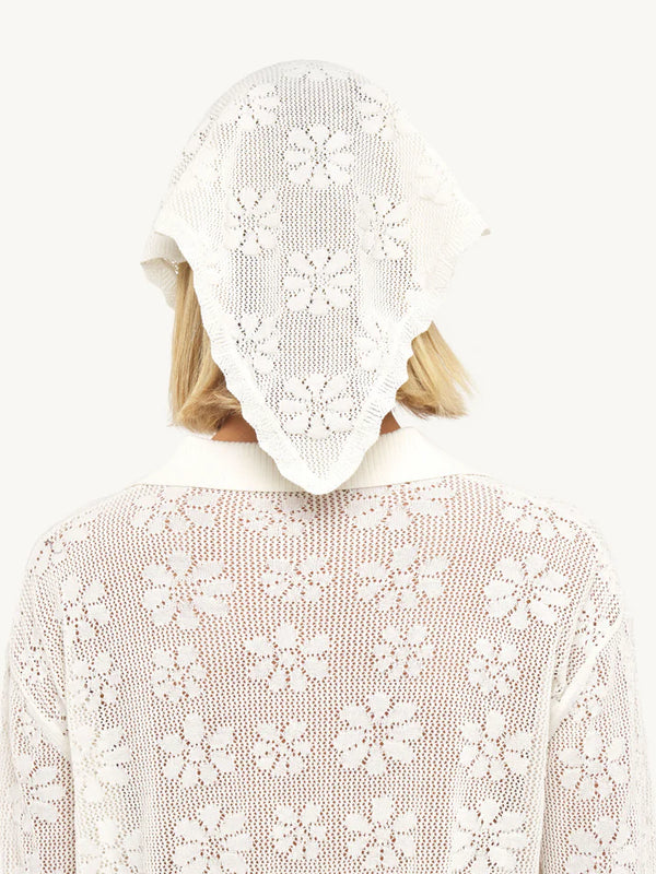 BRUNA CROCHET BANDANA IN SALT