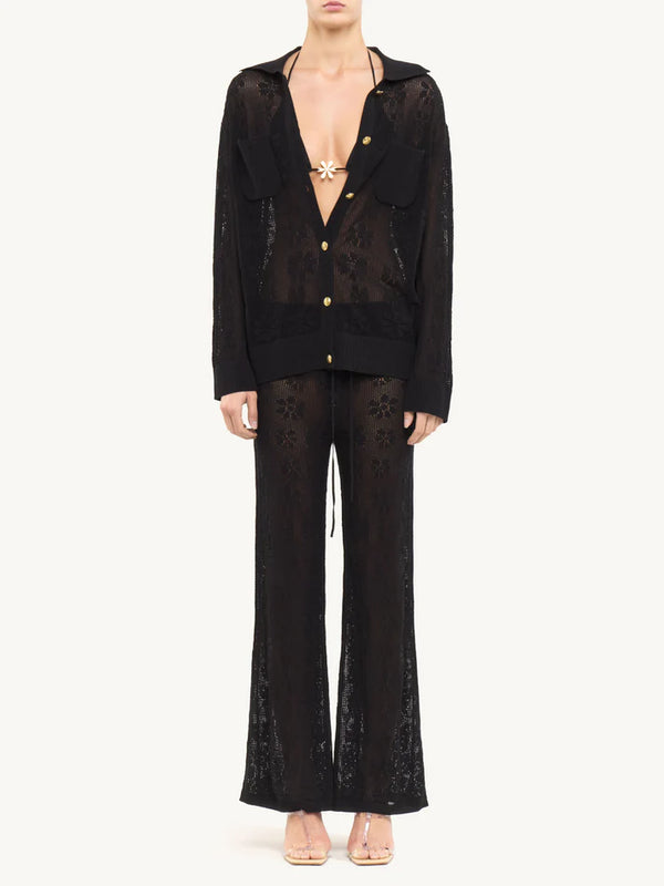 DELILAH CROCHET PANT IN BLACK