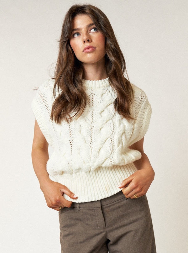 Study Abroad Sweater Vest in Ivory