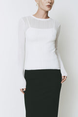 Iris Sheer Sweater in Off White