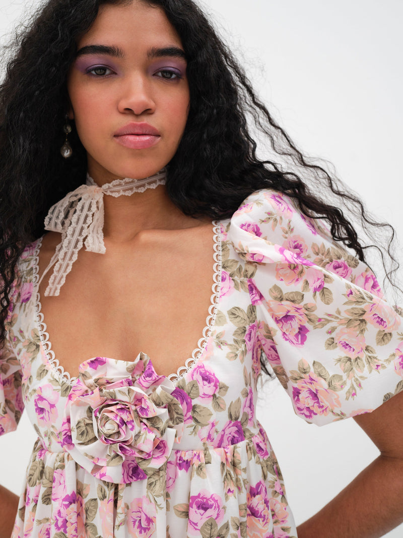 Milani Mini Dress in White Multi