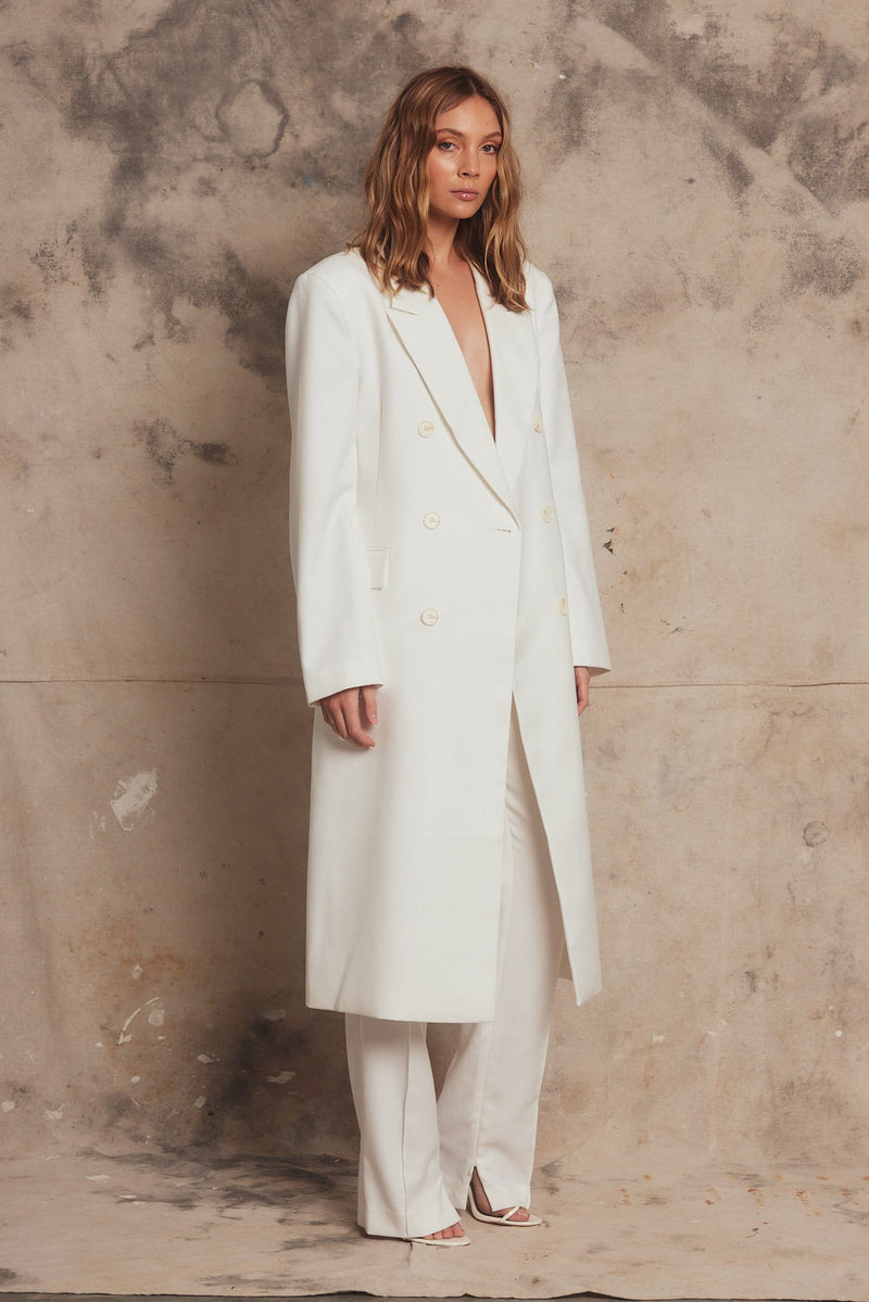 Camille Coat in White