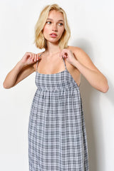 COUNTRY PLAID MAXI IN IVORY