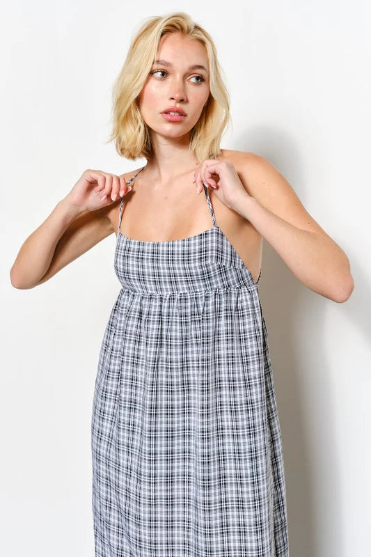 COUNTRY PLAID MAXI IN IVORY