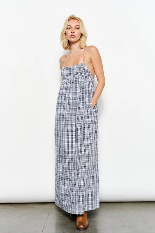 COUNTRY PLAID MAXI IN IVORY