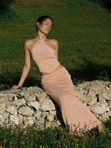 CAROLINA SKIRT IN PEACH SEQUIN