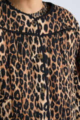 Macy Quilted Jacket in Leopard