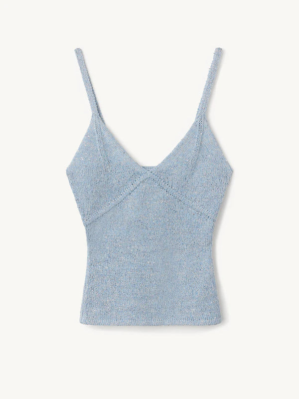 CAROLINA CAMISOLE IN SKY BLUE SEQUIN