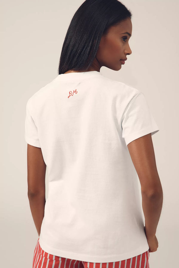 CRABBY BOW SHRUCKEN TEE IN WHITE