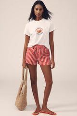 CRABBY BOW SHRUCKEN TEE IN WHITE