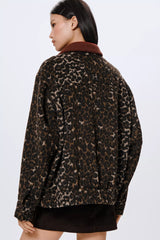 PIXIE WOOL BOMBER IN LEOPARD