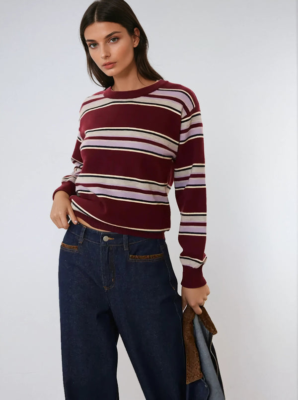 BORROWED FROM THE BOYS IN BURGUNDY STRIPE