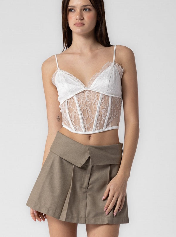 Lace Corset Cami in Off White