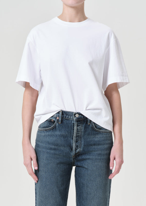 Sulma Drop Shoulder Tee in White