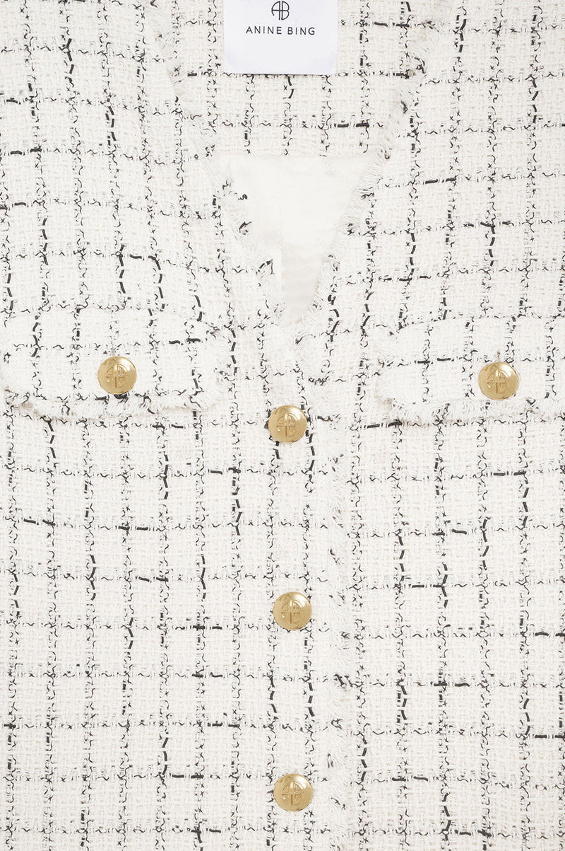 Janet Dress in White Plaid