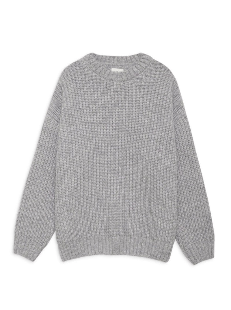 Sydney Crew Sweater in Light Heather Grey