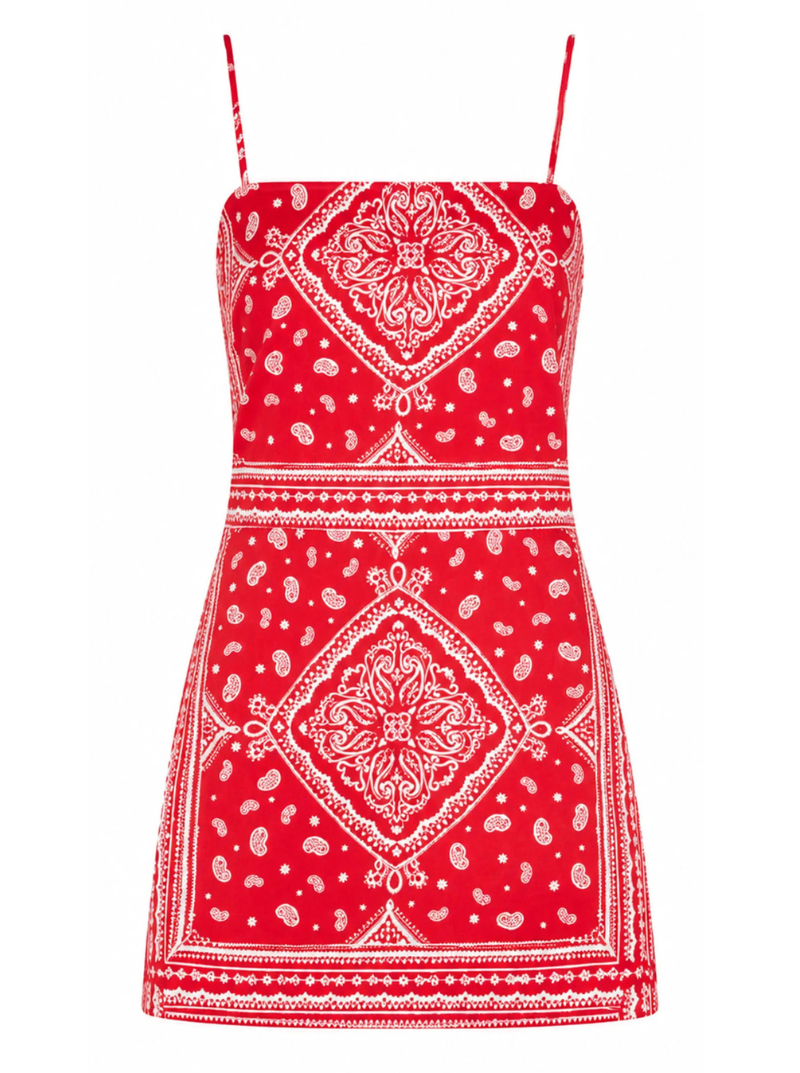 red octopus dress Scarlet Octopus Print Dress: Voyage-inspired Racerback Party Dress