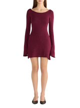 MAYA LONGSLEEVE MINI DRESS IN PORT