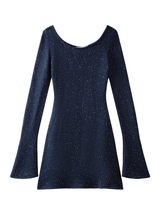 MAYA LONGSLEEVE MINI DRESS IN NAVY SEQUIN
