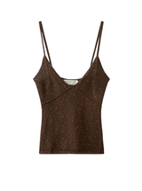 CAROLINA CAMISOLE IN DARK CHOCOLATE  SEQUIN