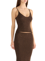 CAROLINA CAMISOLE IN DARK CHOCOLATE  SEQUIN