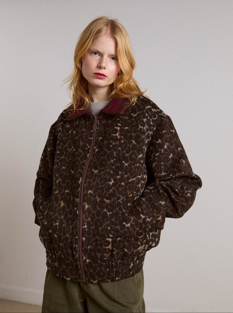 PIXIE WOOL BOMBER IN LEOPARD