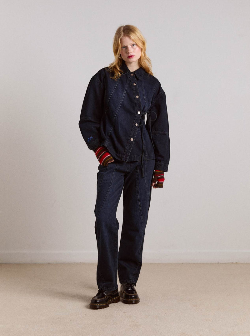 FINELLA DENIM SHIRT IN WAVY SEAMS