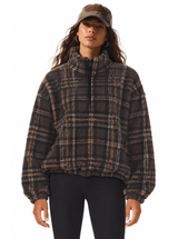 LEONA SHERPA IN CHOCOLATE BAR PLAID