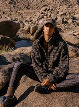 LEONA SHERPA IN CHOCOLATE BAR PLAID
