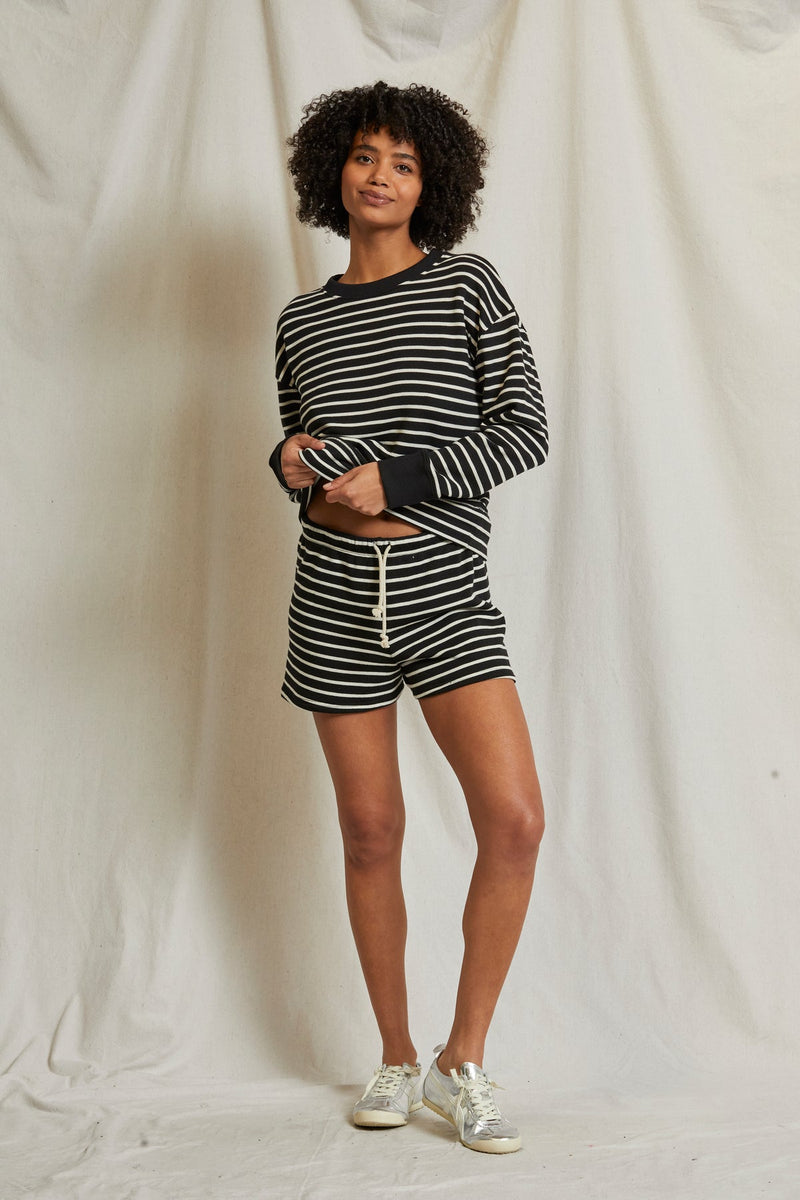 bennie in black natural stripe