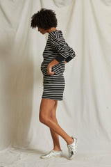 bennie in black natural stripe