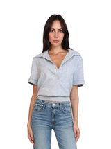 CINCHED POLO IN GRAY