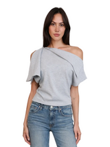 DRAPE TOP IN GRAY