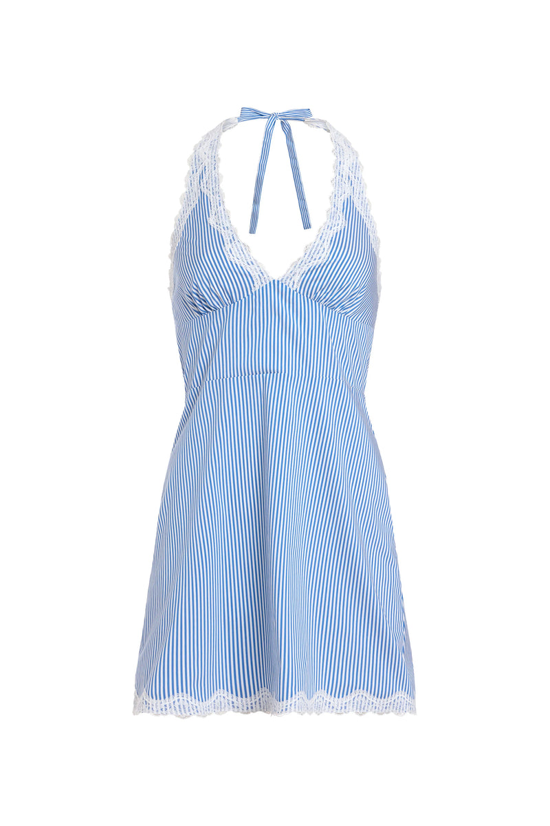 LILYA DRESS BLUE WHITE