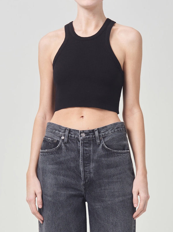 Cropped Bailey Tank in Black