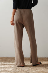 The Sweater Rib Simple Pant in Mushroom