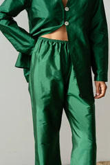 The Taffeta Simple Pant in Broccolini