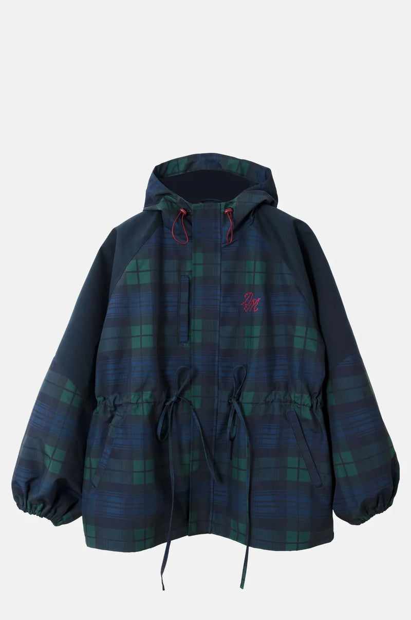 LIU RAINCOAT IN NAVY CHECK
