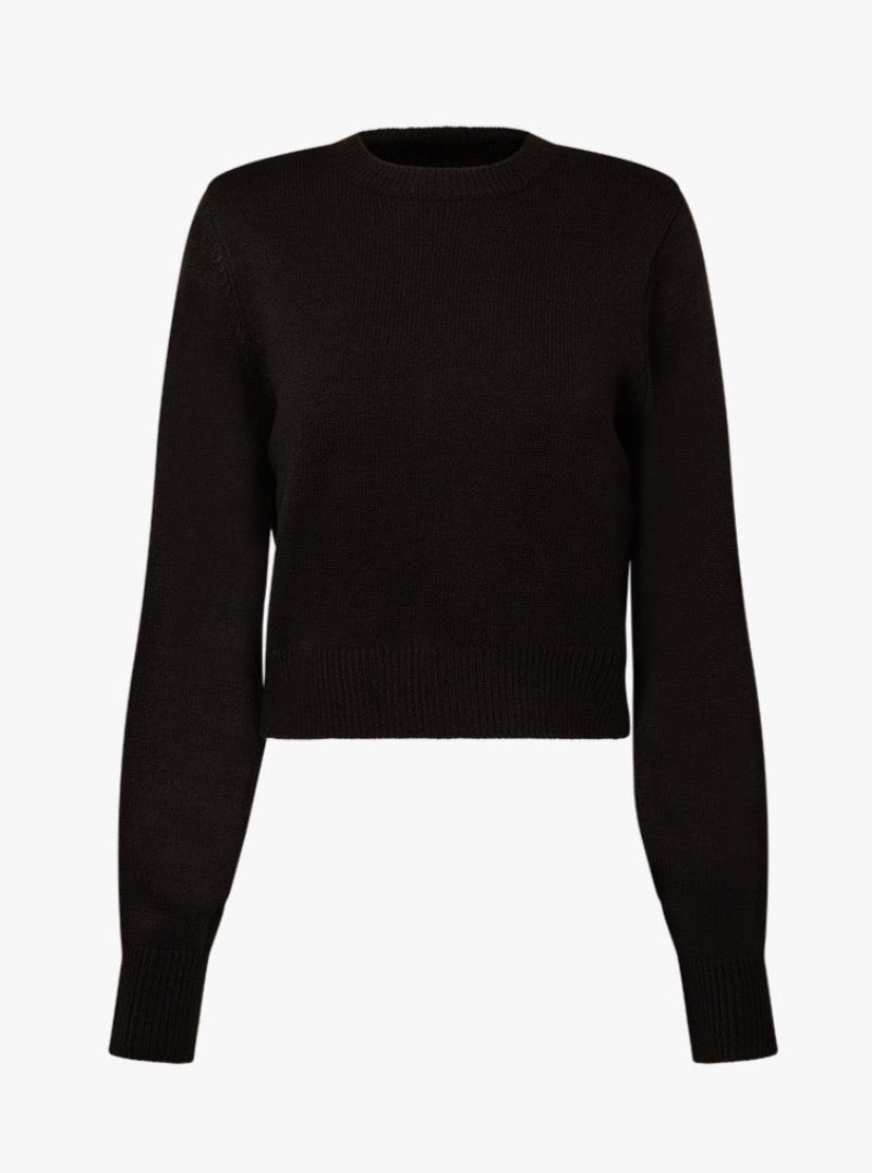 Shoulder Pad Cropped Sweater