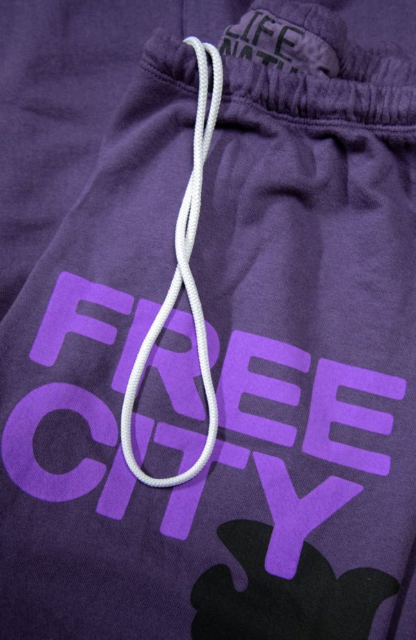 FREECITYlarge sweatpant in purpleplant