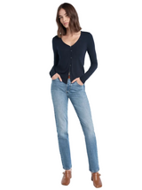 THE GOOD LUCK LONG SLEEVE TOP IN NAVY