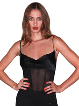 NORA CORSET TOP IN BLACK