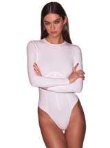 ORGANIC COTTON LONG SLEEVE BODYSUIT IN IVORY