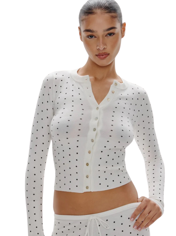 LENON BUTTON UP KNIT SWEATER IN BELLE OF THE BALL