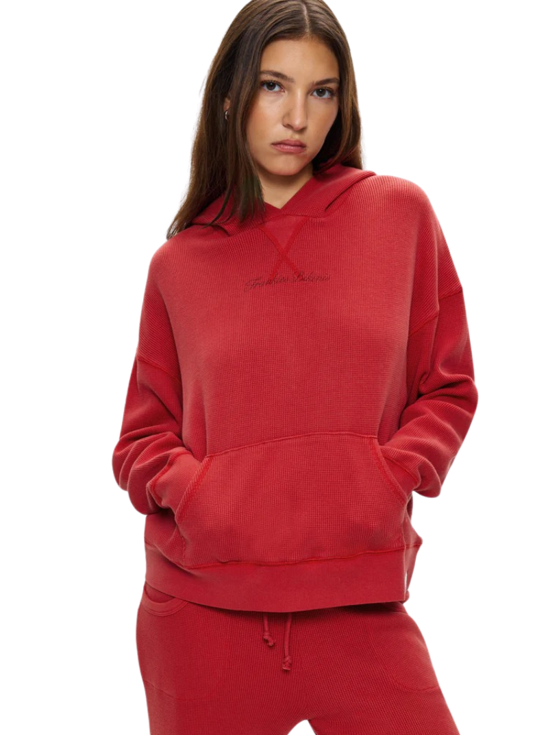 HAVEN THERMAL HOODIE IN STRAWBERRY RED